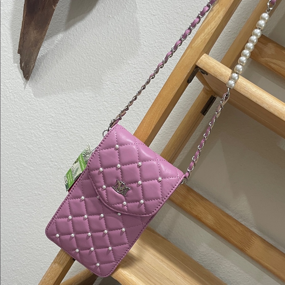 Badgley Mishka Elegant Festival Lavender Quilted Crossbody Bag